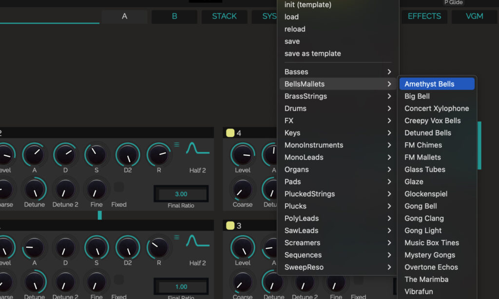 Plogue Chipsynth OPMZ: Presets.