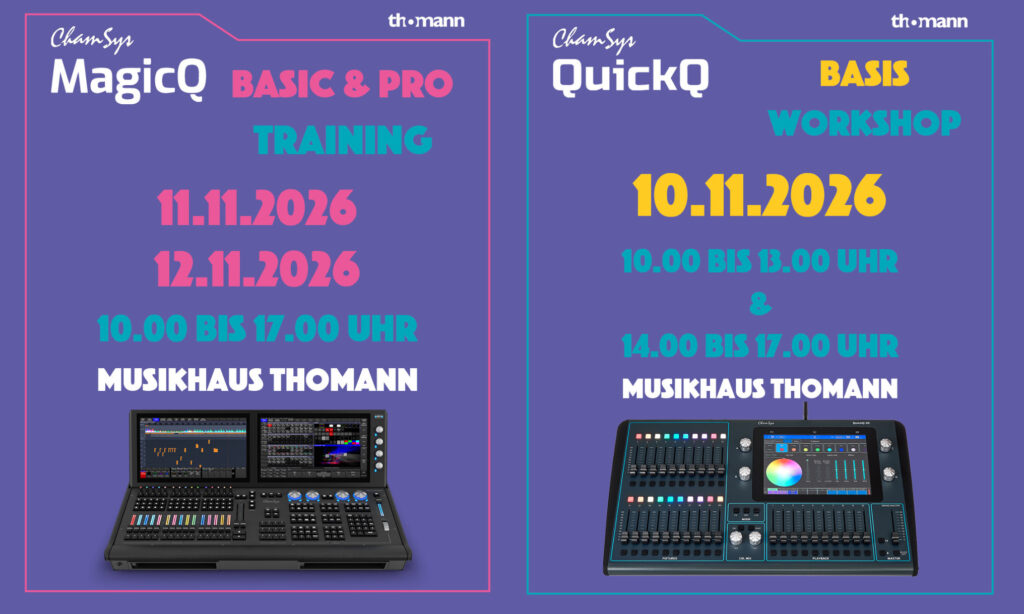 ChamSys QuickQ und MagicQ Workshops bei Thomann