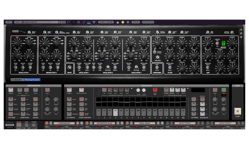 Pentaphonic Plug-in mit Step-Sequencer (Bildquelle: Cherry Audio)
