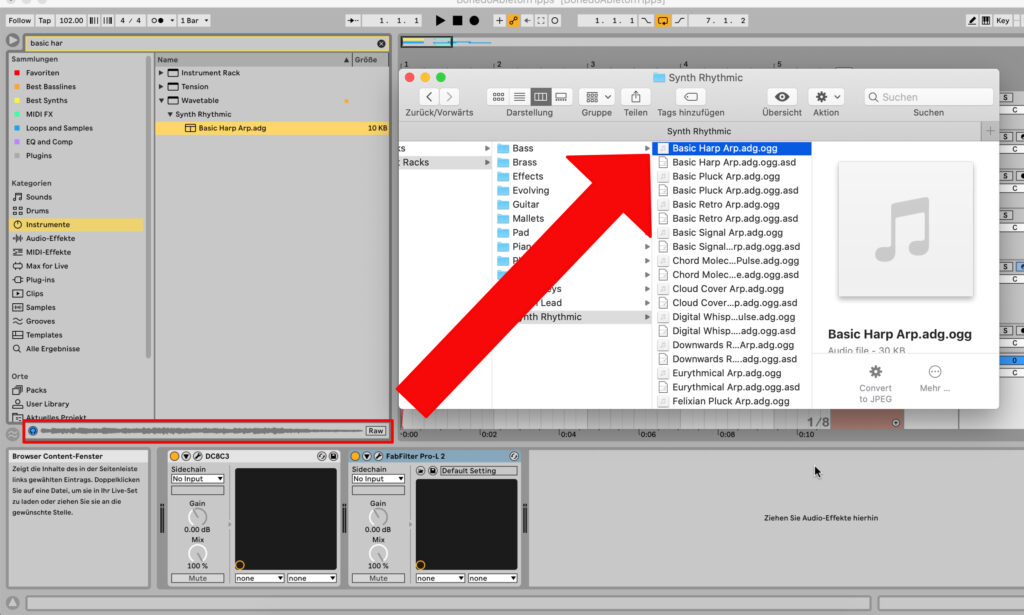 Exportfenster in Ableton Live