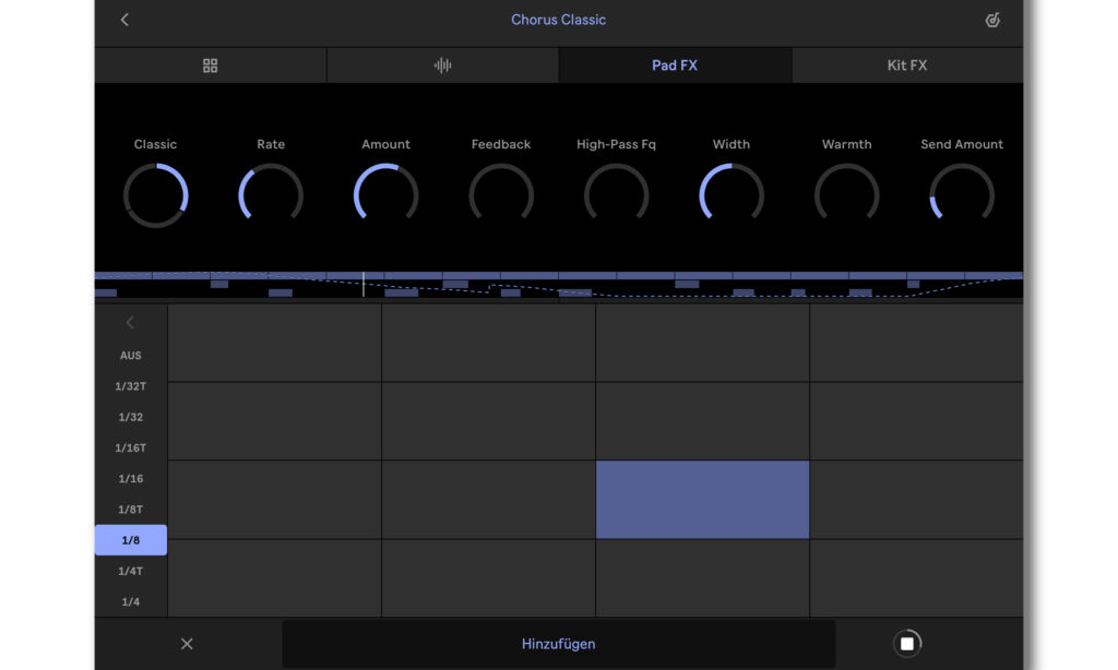 Automationskurve in einem Clip in Ableton Note