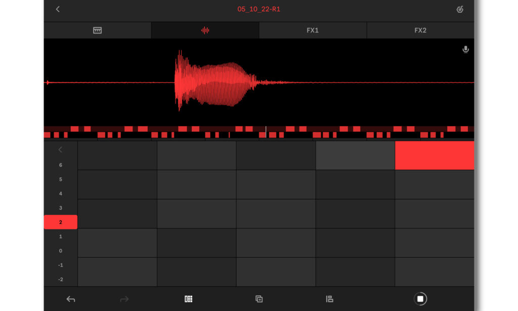 Wellenform eines Audiosamples in Ableton Note