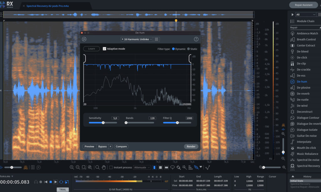 Adaptive Dynamic Mode in De-Hum-Modul