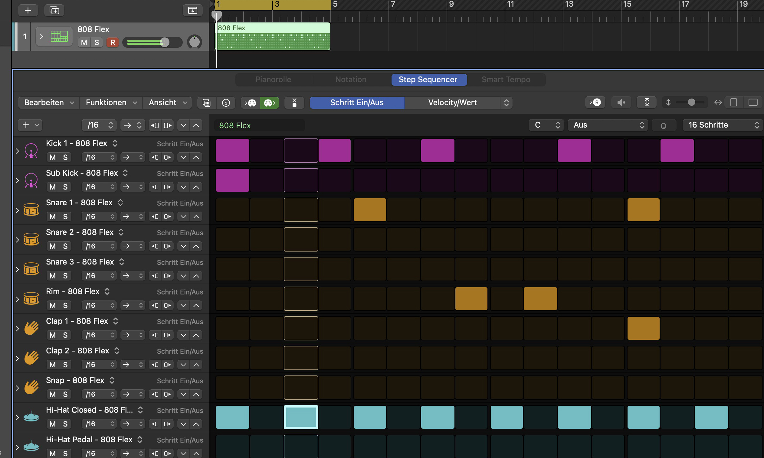 Apple Logic Pro Step-Sequenzer