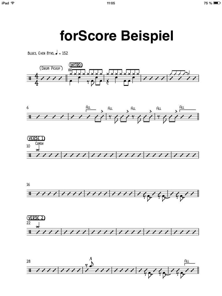 Die forScore App bietet allen Tablet-Nutzern eine bequeme Möglichkeit, Leadsheets zu archivieren und zu bearbeiten.