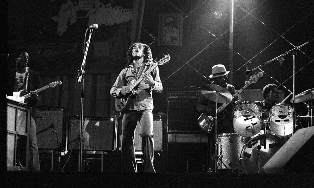 Bob Marley & The Wailers 1975 | Credit: Ian Dickson/Shutterstock