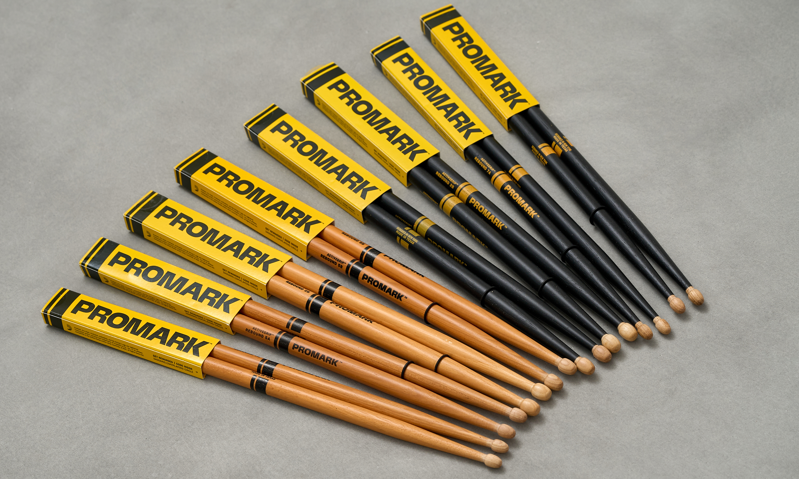 Promark Rebound 5B FireGrain Hickory, 4 Paar Value Bundle