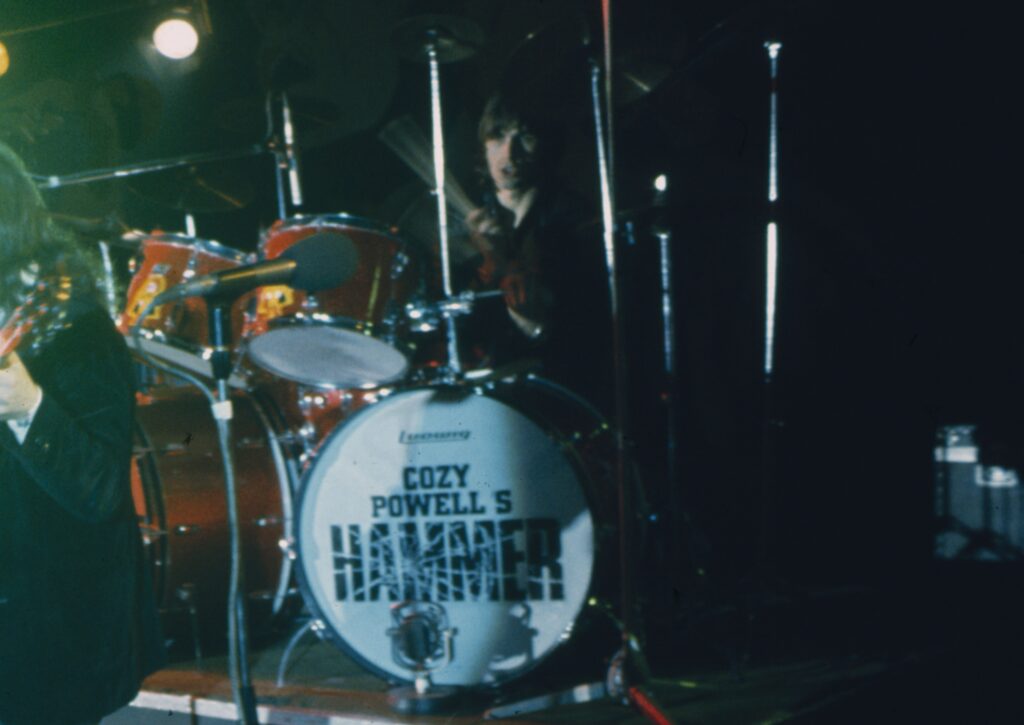 Credit: Shutterstock (4770367g)
Cozy Powell - Hammer
'Rock on with 45' TV Programme. - 1975