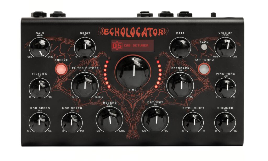 Alle Parameter haben am Erica Synths Echolocator eigene Regler – und selbst die Tasten für „Freeze“ und „Tap Tempo“ sind gut erreichbar.