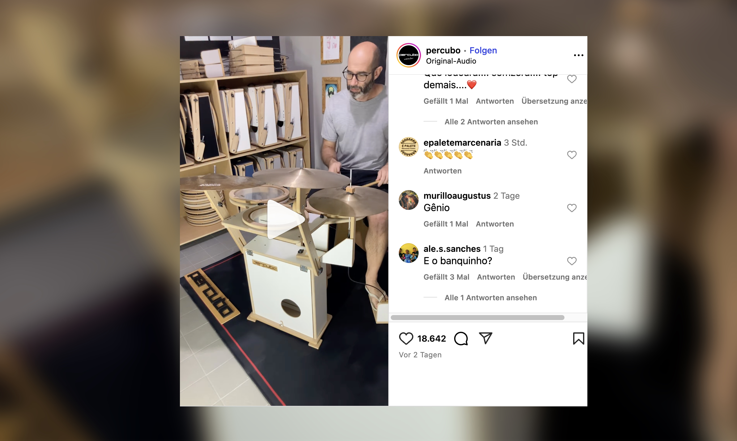 Ultrakompakt: Percubo stellt zusammenklappbare Travel-Drumsets aus Holz her Artikelbild