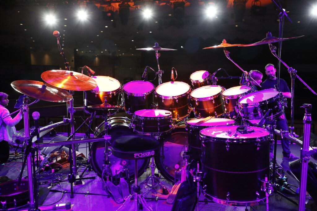 Ein Blick auf das Drumset von Billy Cobham. Foto: Ingo Baron
