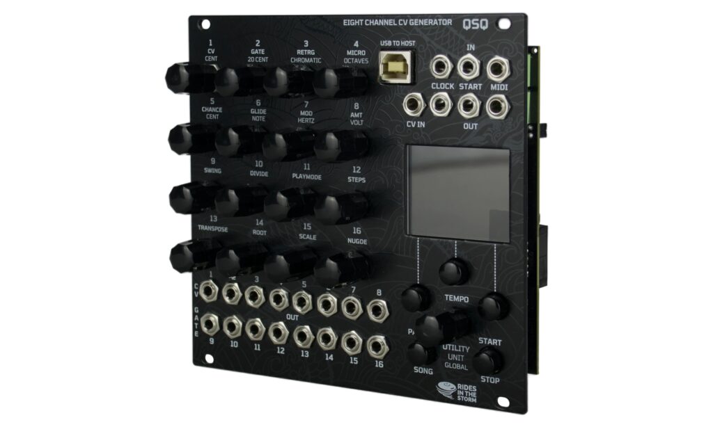 Der Rides In The Storm QSQ bietet acht CV- und acht Gate-Ausgänge für Sequenzen, Hüllkurven und mehr.