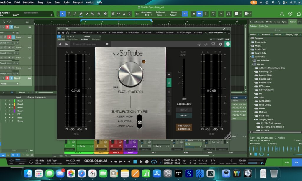Die besten kostenlosen VST-Plugins für Bass Saturation Knob