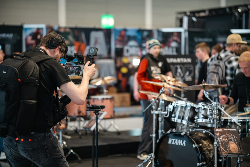 Unser Dreh am Stand von Tama Germany.