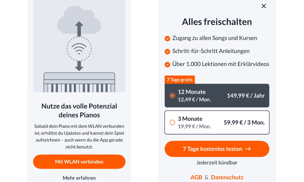 Wer sich mehr und länger mit der neuen App von Roland beschäftigen möchte, wird zur Kasse gebeten.