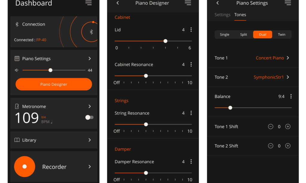 Erst mit der Roland Piano App zeigt das FP-40 seinen vollen Funktionsumfang.